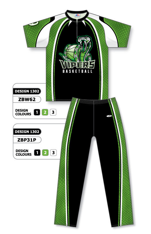 Athletic Knit Custom Sublimated Basketball Warm Up Set Design 1302 (ZBWS62-1302)